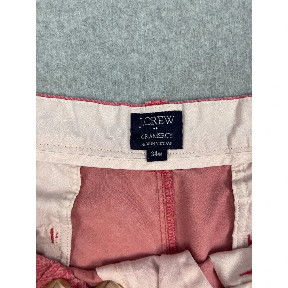 J Crew Gramercy Cotton Shorts Men's 34 Pink Pattern Preppy‎ Beach Summer Chino